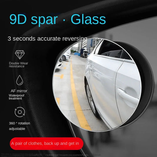 Car Blind Spot Mirror – Wide-Angle 360° Adjustable Convex Mirror