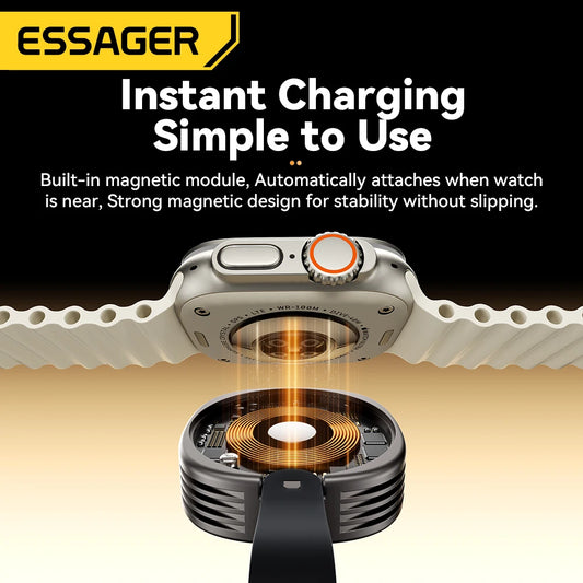 Magnetic Wireless Charger for Smart Watches – USB-C Powered
