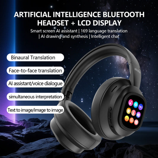 Wireless Over-Ear Headphones with ANC & Smart Touch Screen