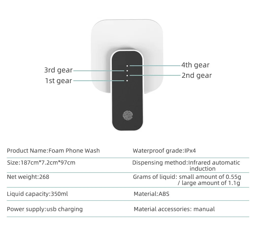 Automatic Soap Dispenser Infrared Sensing Foam Hand Sanitizer USB Rechargeable Foaming Hand Soap Dispenser For Home Bathrooms