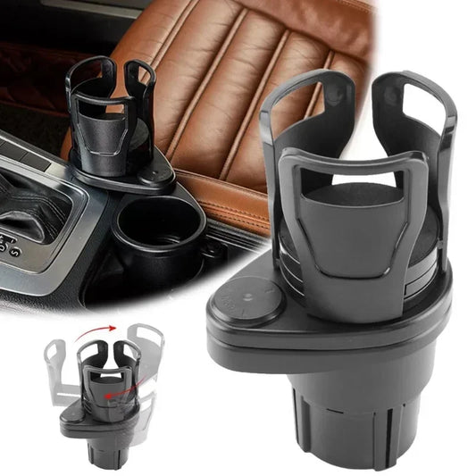 2-in-1 Car Cup Holder & Phone Holder – Rotating, Slip-Proof Design