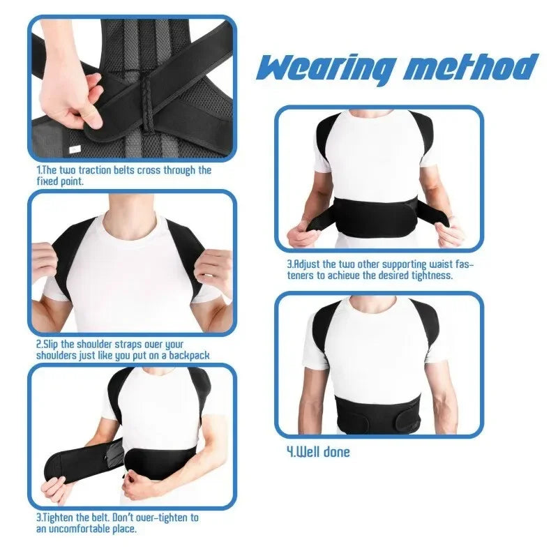 Adjustable Back Posture Corrector with Waist Belt