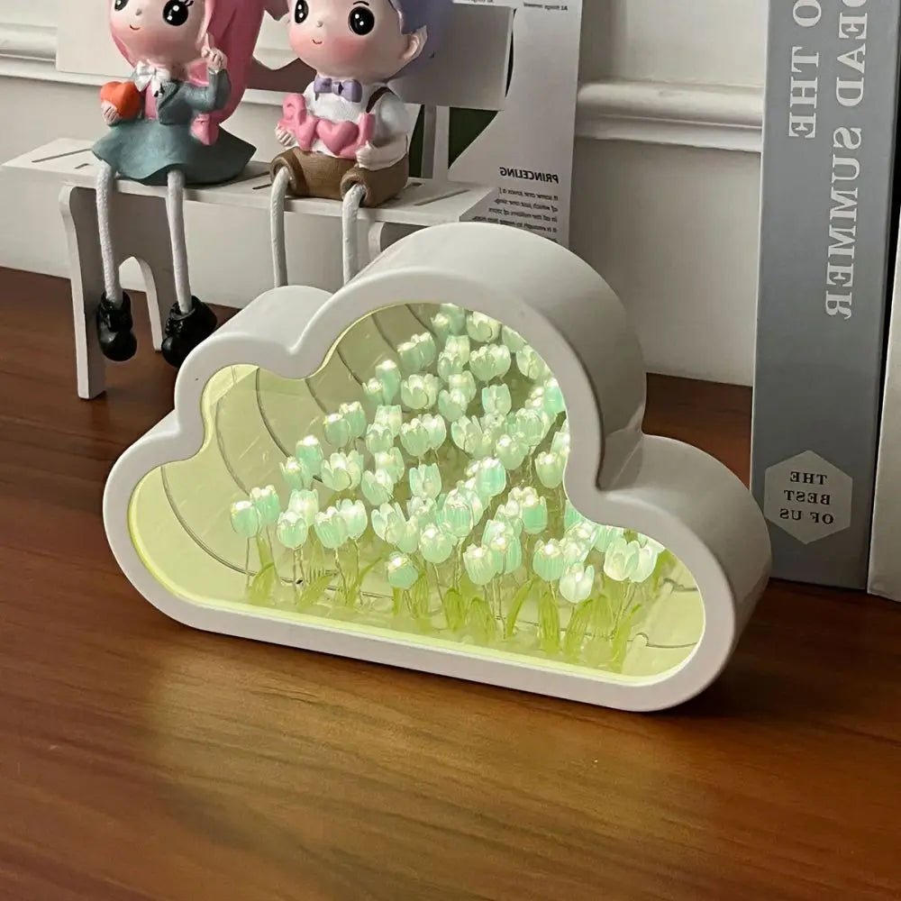 Floral Tulip Cloud Mirror Night Light