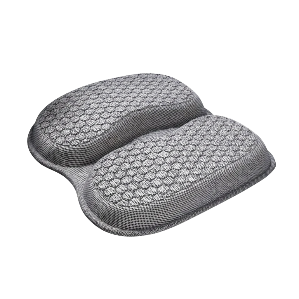 zero2cart gray ice-silk cooling car seat cushion with ergonomic honeycomb texture for pressure relief and comfort