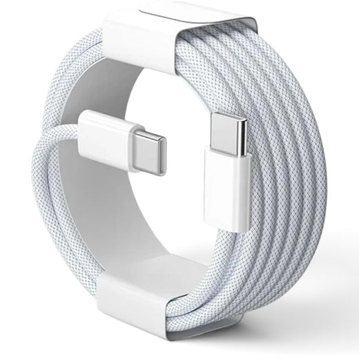 zero2cart white nylon USB-C to USB-C fast charging cable with 60W power support for phones and laptops