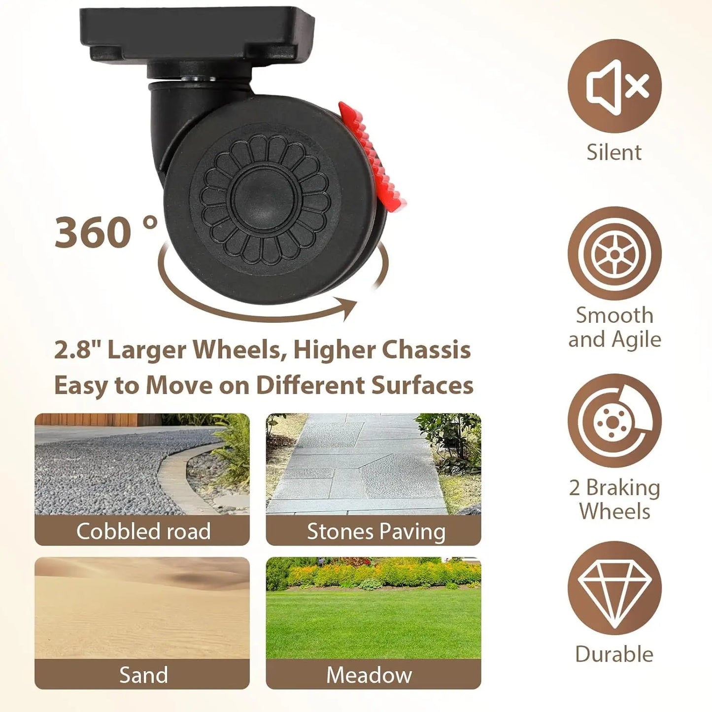 Foldable Rolling Storage Cart (360° Wheels)