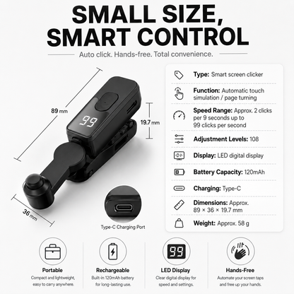Adjustable Auto Screen Clicker for Smartphones