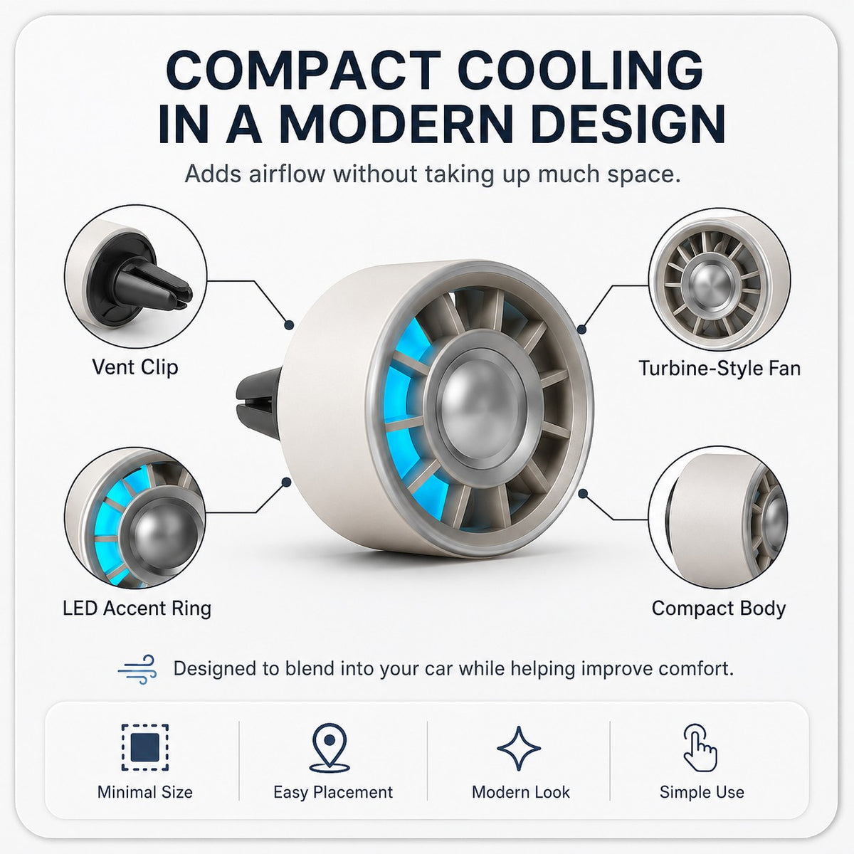 USB Car Air Vent Fan