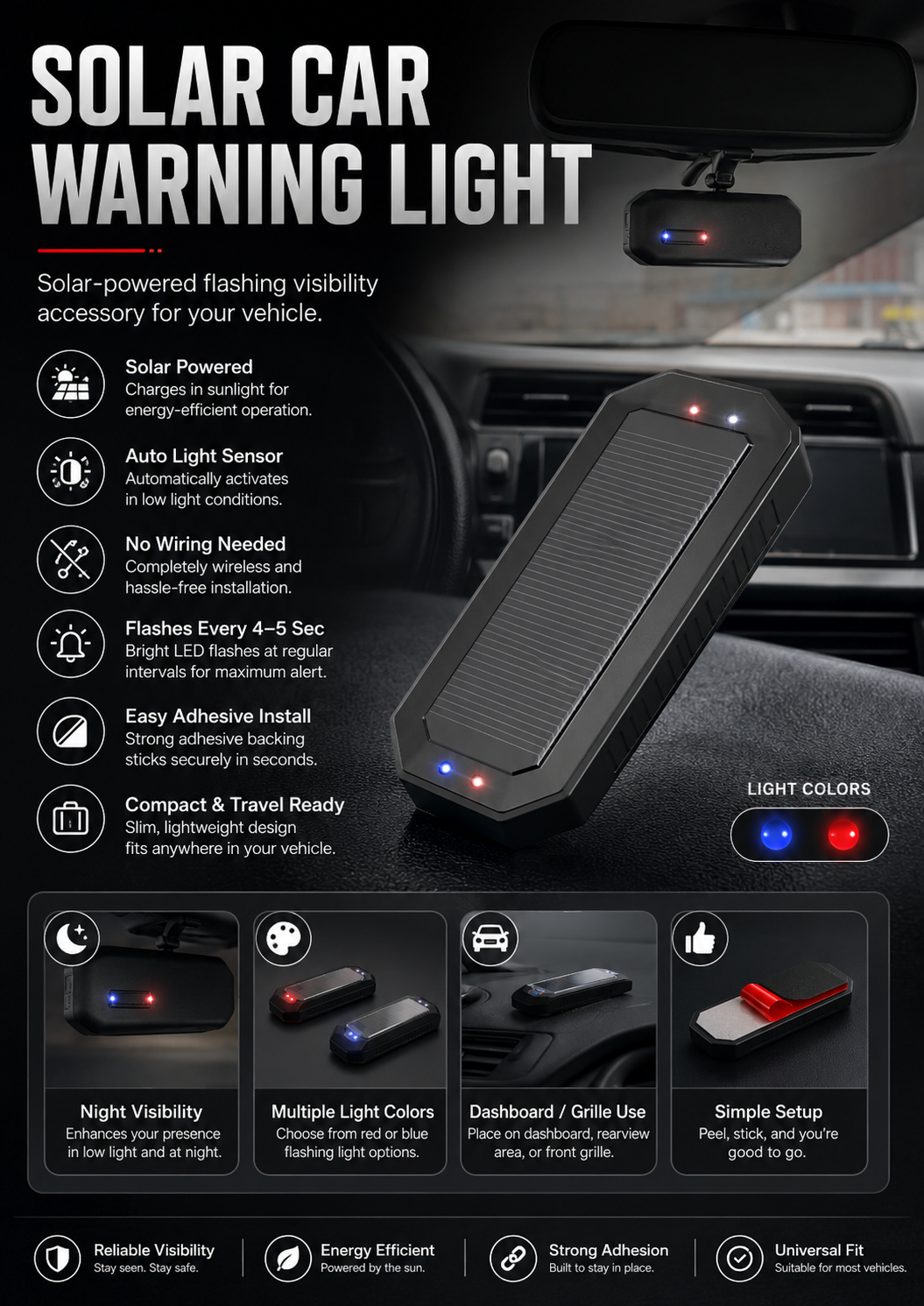 Solar Car Warning Light
