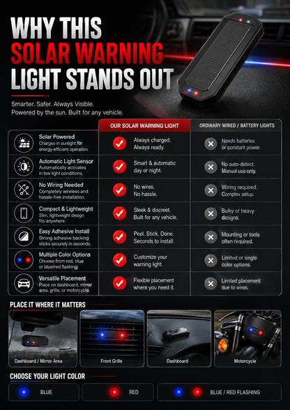 Solar Car Warning Light