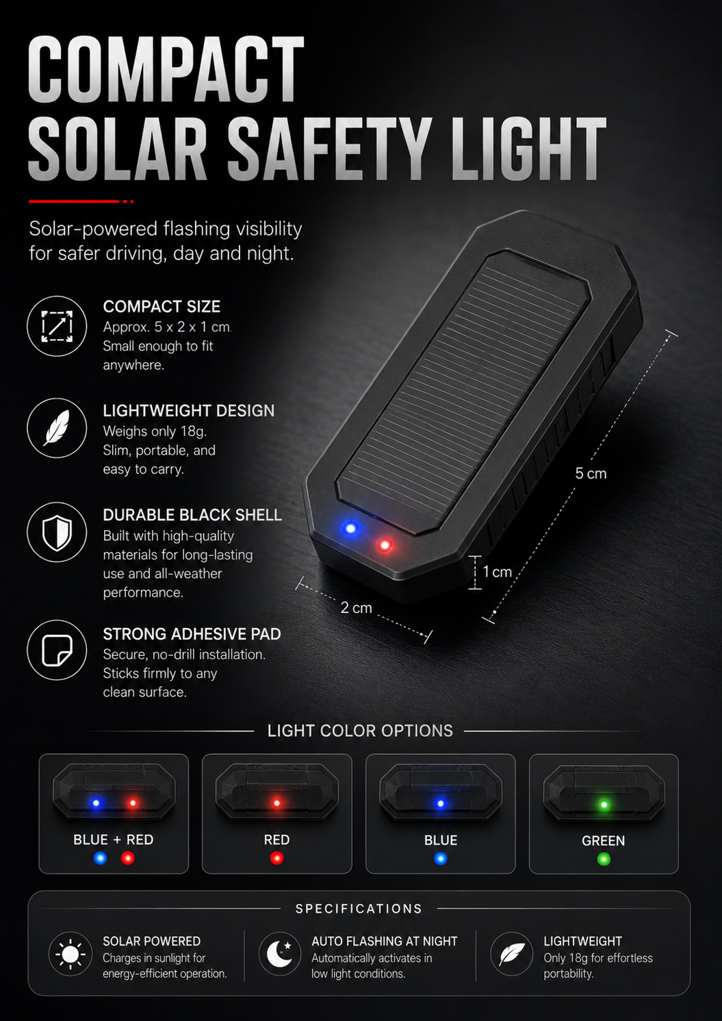 Solar Car Warning Light