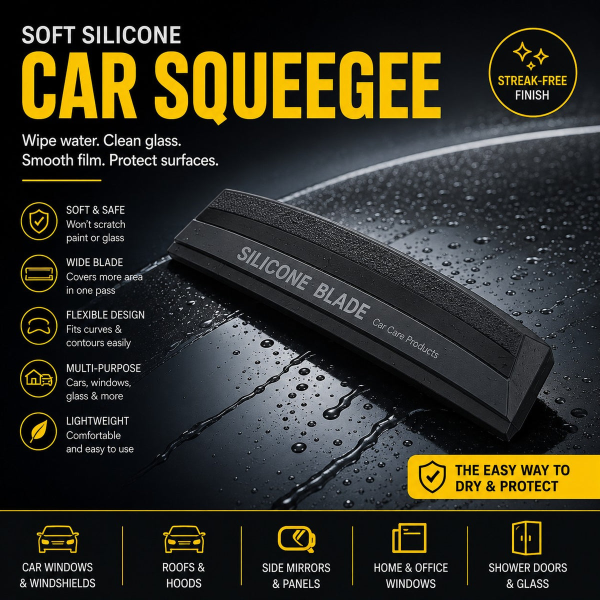 Soft Silicone Car Squeegee