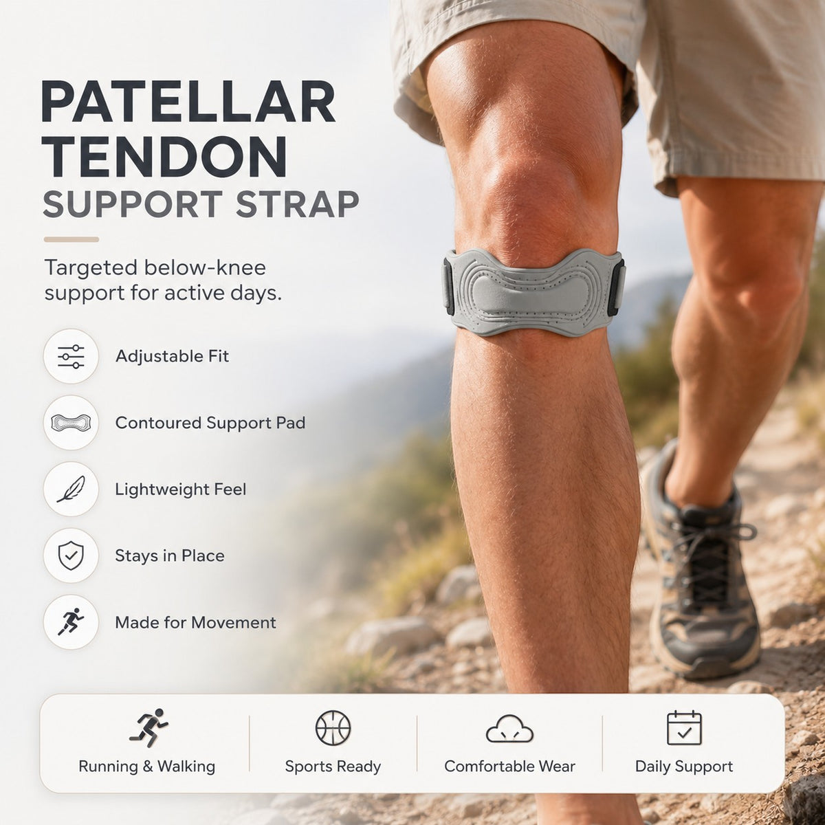Adjustable Patellar Support Strap