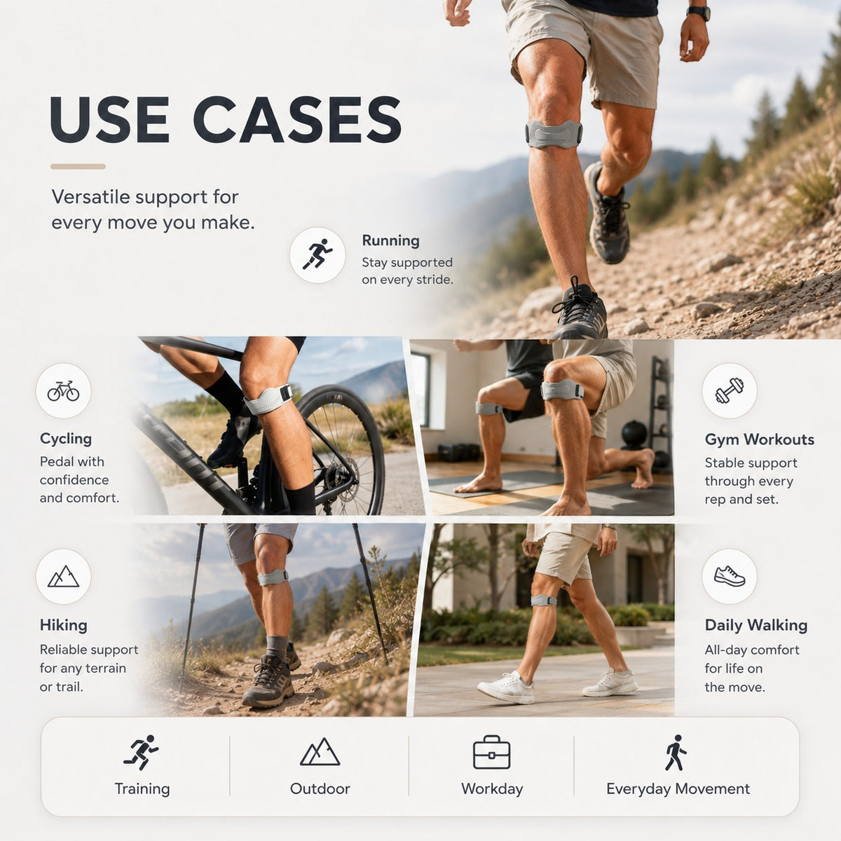 Adjustable Patellar Support Strap