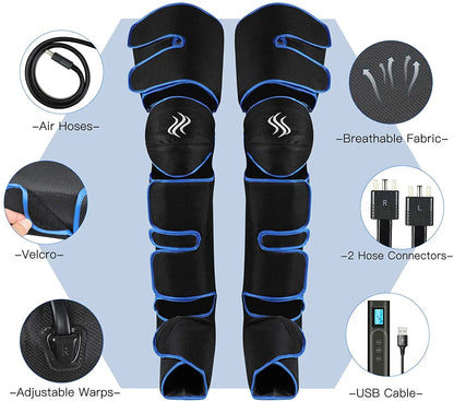 Cordless Heated Leg Massager – Full-Leg Compression with Knee Heat Therapy