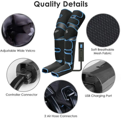 Cordless Heated Leg Massager – Full-Leg Compression with Knee Heat Therapy