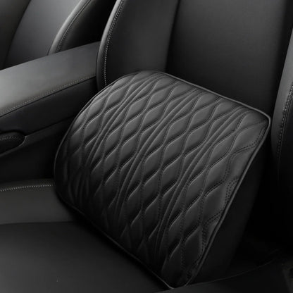 Car Neck Pillow Leather Lumbar Waist Support