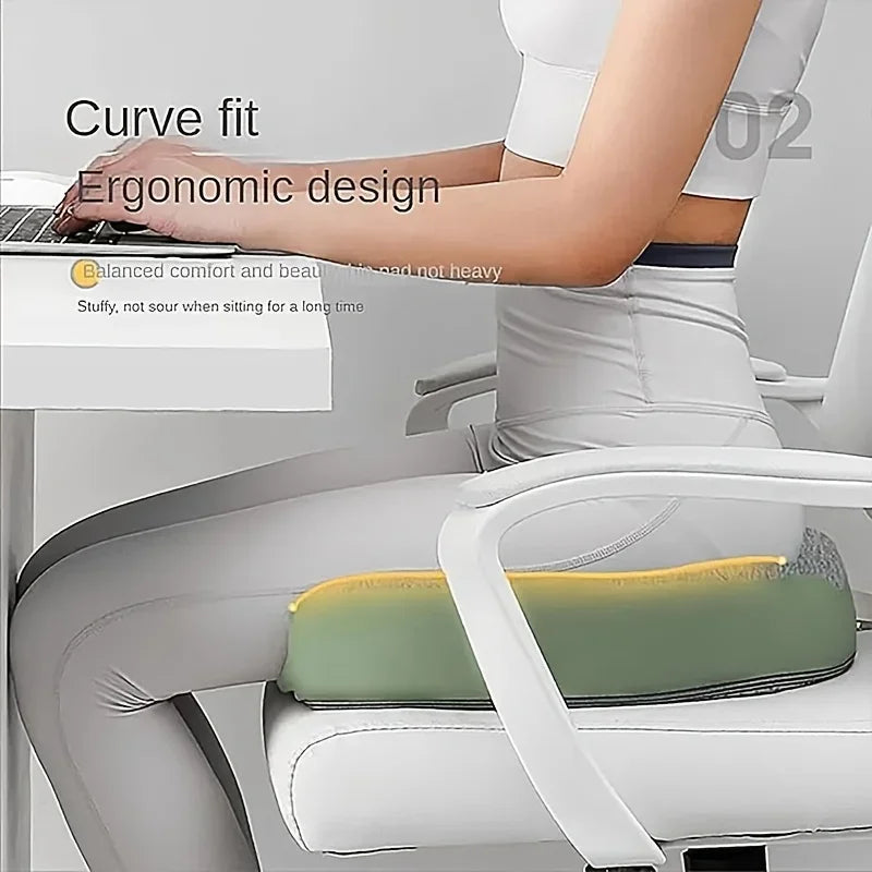 【Ergonomic Office Seat Cushion】3-Zone Memory Foam Lumbar Support Pillow Breathable Posture Corrector for Car Office Wheelchair