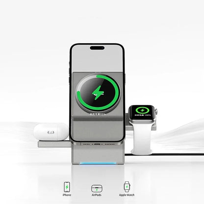 Qi2 Auto-Rotation 3-in-1 MagSafe Wireless Charger