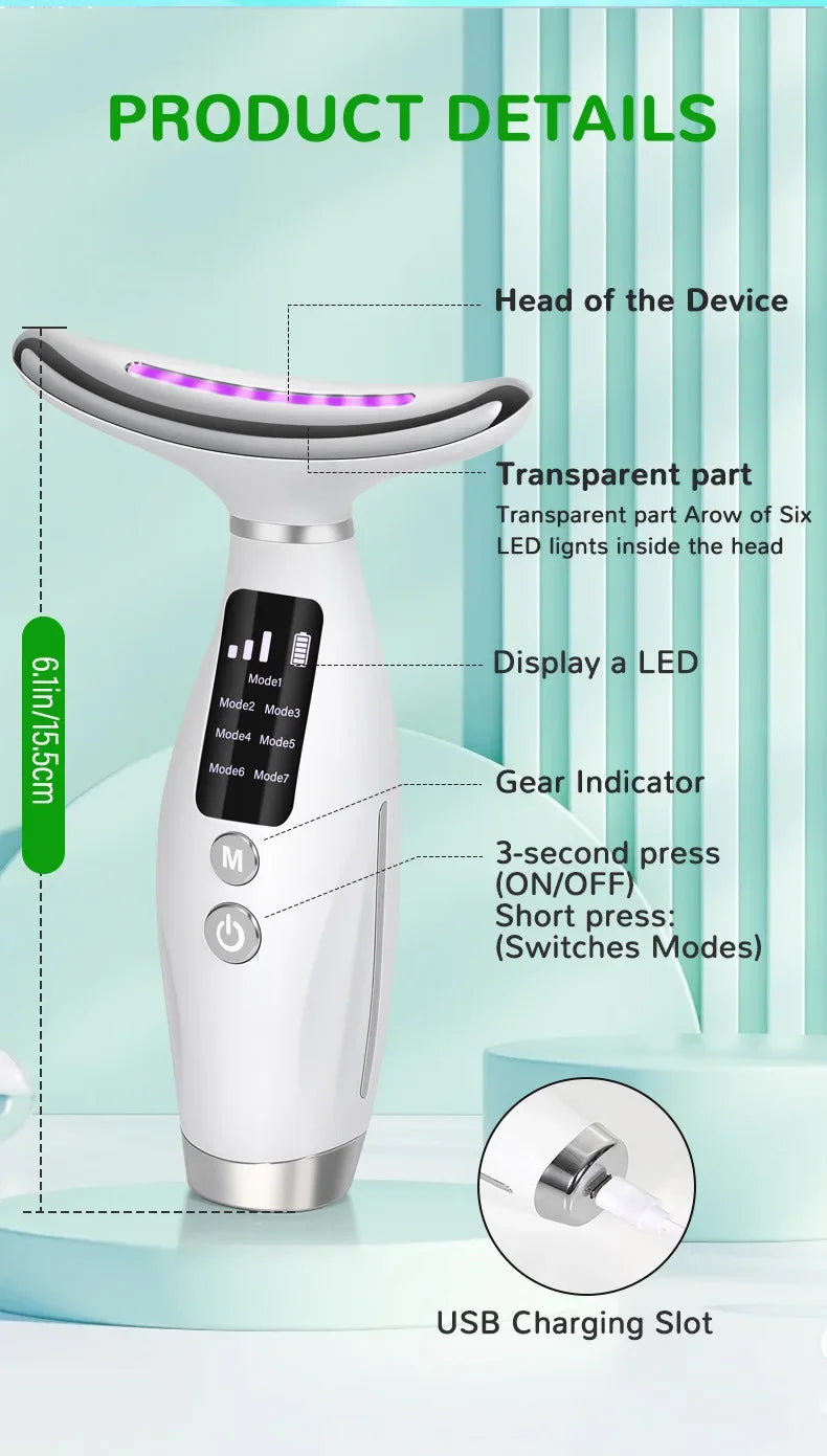LED Facial Massage Device – EMS & Vibration Skincare Tool