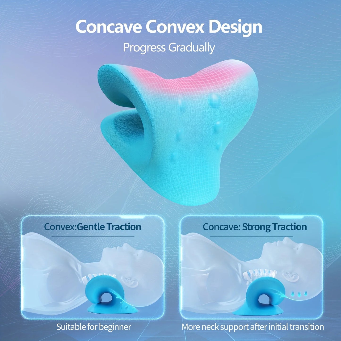 Eva Neck And Shoulder Relaxer, C-Shape Cervical Traction Device, Relax Spine Alignment, Chiropractic Pillow Stretcher Massager