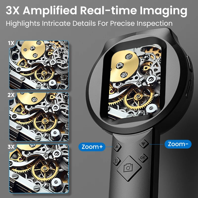 Handheld Digital Microscope with Screen – 100× Magnification & LED Lighting