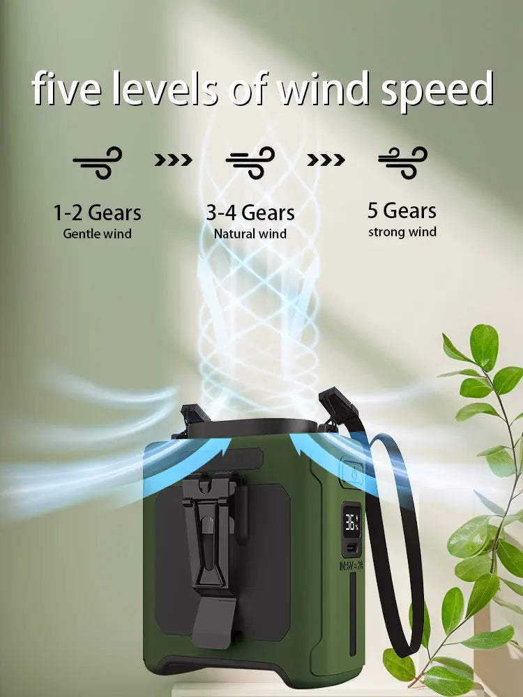 Portable Waist Fan with Flashlight