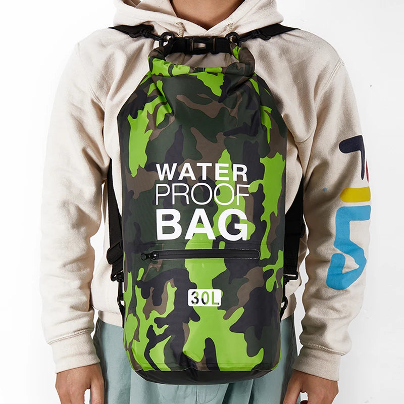30L 15L Waterproof Dry Bags With Wet Separation Pocket Backpack For Kayaking Boating Swimming Outdoor Sports Bag XAZ9