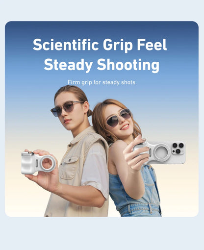 Magnetic Smartphone Camera Grip with Bluetooth Remote & Fill Light