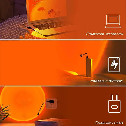 USB Sunset Projection Lamp – Ambient Light for Cozy Atmosphere