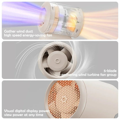 High-Speed Handheld Fan – 100-Level Cooling with Digital Display