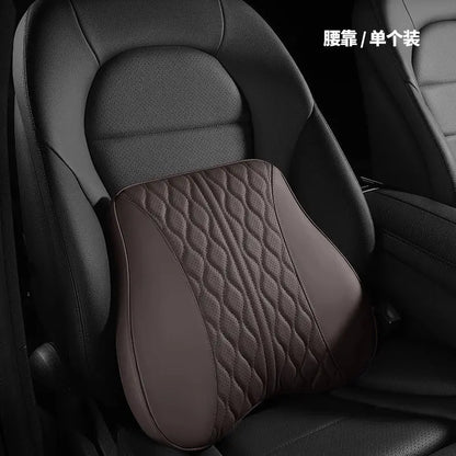 Car Headrest & Lumbar Support Pillow – Memory Foam Comfort for Driving
