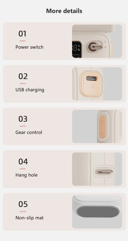 High-Speed Handheld Fan – 100-Level Cooling with Digital Display