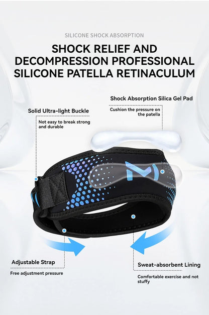 GTUBIKE 1PC Patella Knee Strap Adjustable Knee Brace Patellar Tendon Stabilizer Support Band for Soccer Basketball Running Jumpe