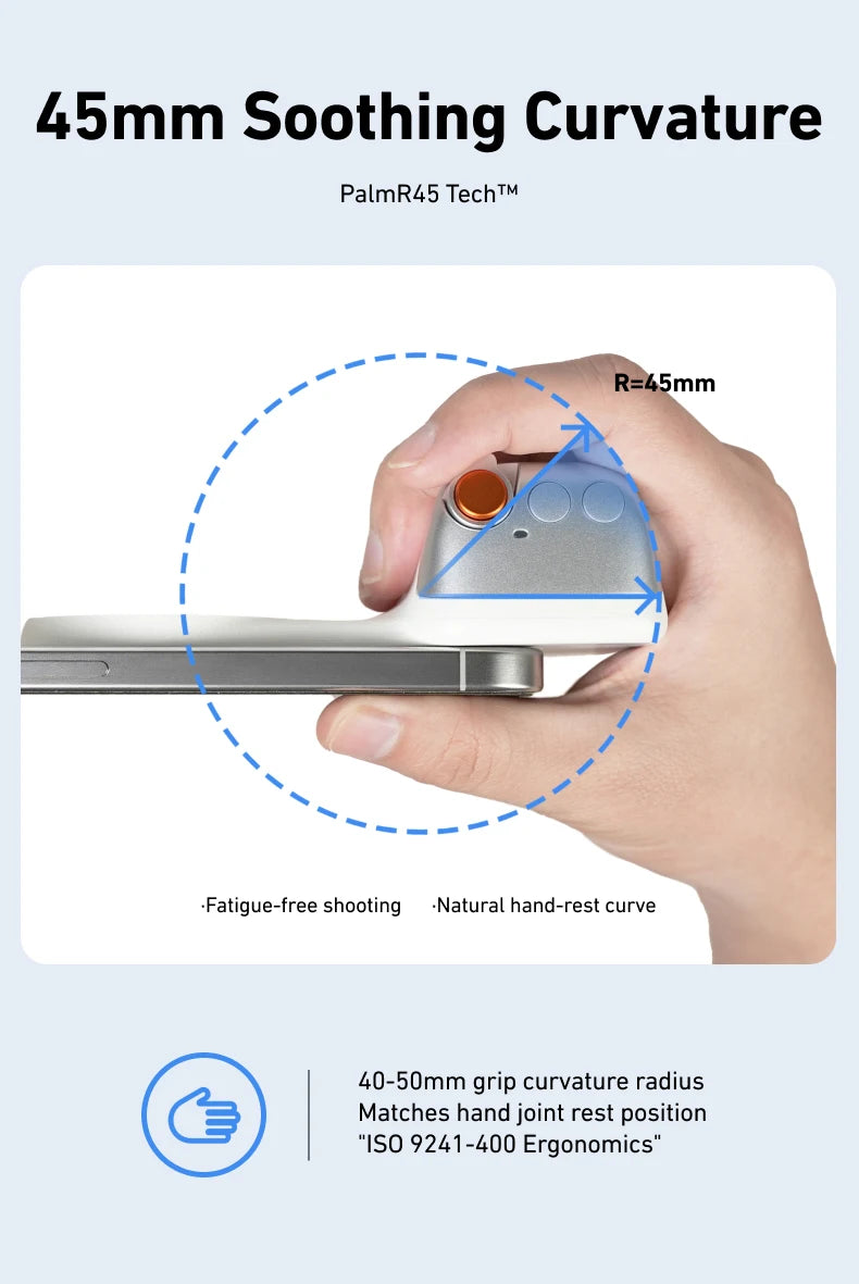 Magnetic Smartphone Camera Grip with Bluetooth Remote & Fill Light