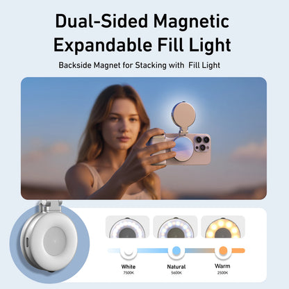 Magnetic Smartphone Camera Grip with Bluetooth Remote & Fill Light