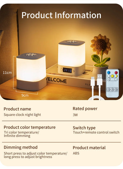 Rechargeable Clock Night Light