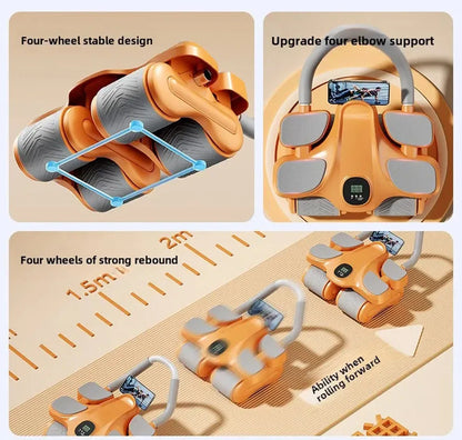 Four-wheel Abdominal Wheel Automatic Rebound Abdominal Muscle Training Artifact Home Fitness Thin Belly Training Device