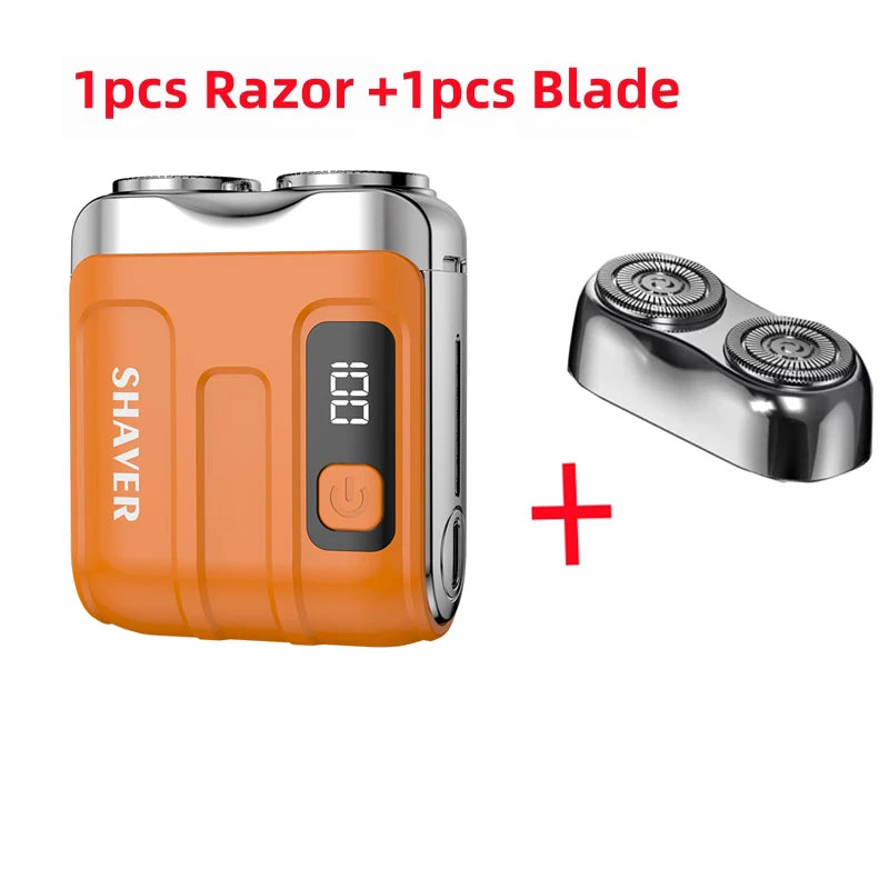 Mini Dual-Blade Electric Shaver – Rechargeable, Wet & Dry Use