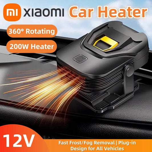 2-in-1 12V Car Heater &amp; Windshield Defroster – 360° Rotating, Plug-In
