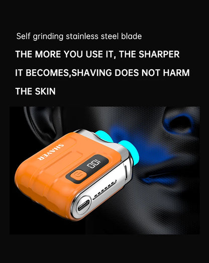 Mini Dual-Blade Electric Shaver – Rechargeable, Wet & Dry Use