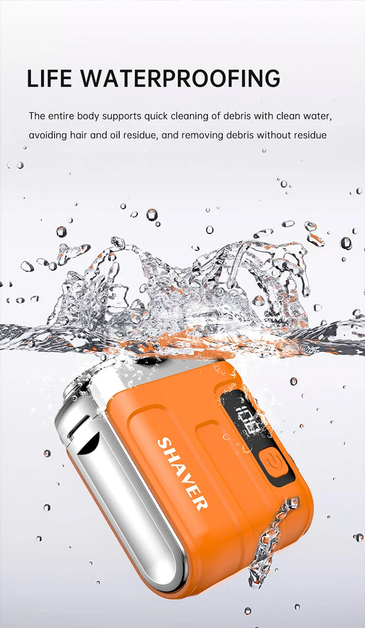 Mini Dual-Blade Electric Shaver – Rechargeable, Wet & Dry Use