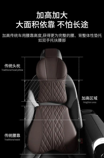 Car Headrest & Lumbar Support Pillow – Memory Foam Comfort for Driving