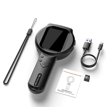 Handheld Digital Microscope with Screen – 100× Magnification & LED Lighting