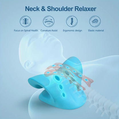 Eva Neck And Shoulder Relaxer, C-Shape Cervical Traction Device, Relax Spine Alignment, Chiropractic Pillow Stretcher Massager