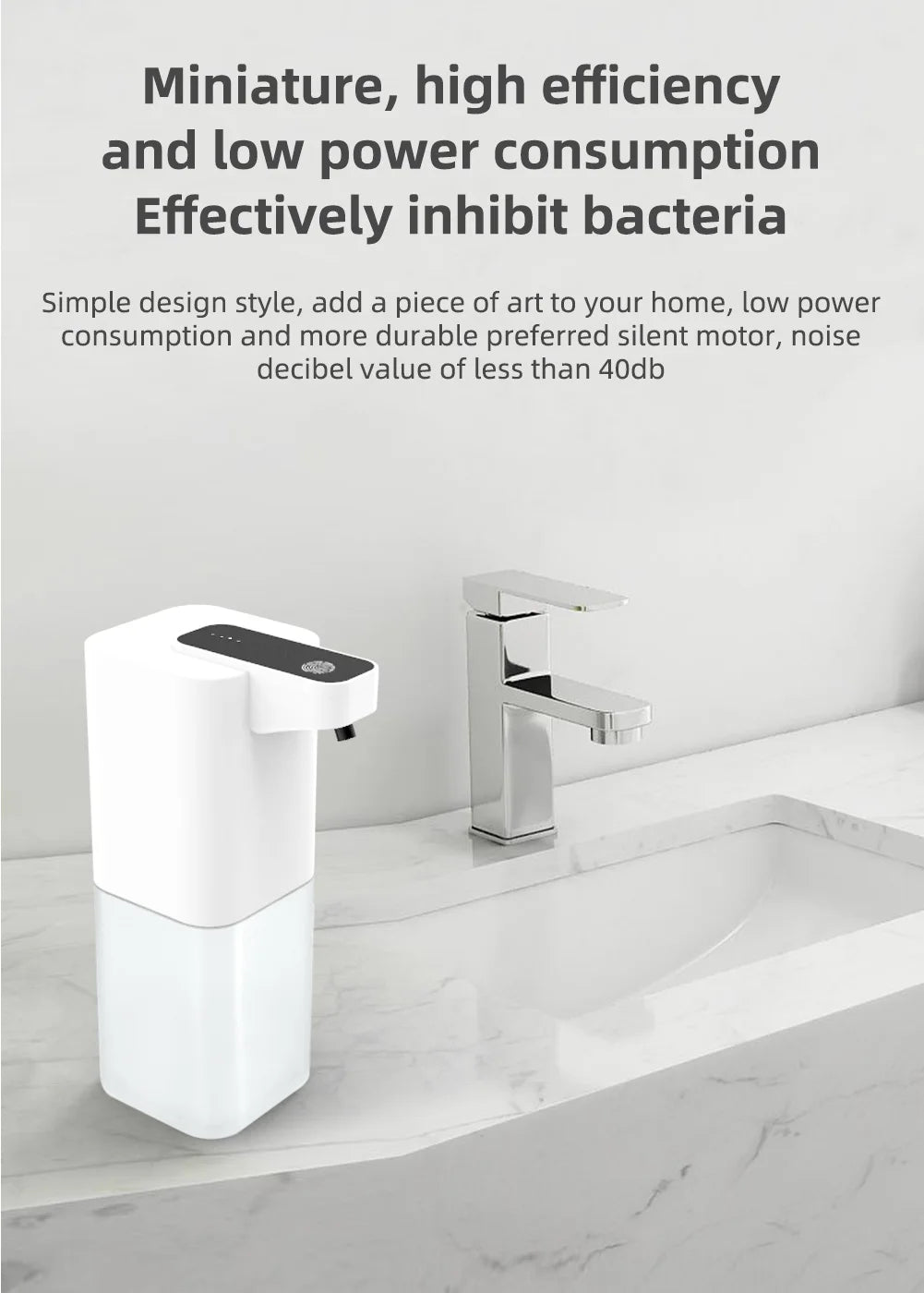Automatic Soap Dispenser Infrared Sensing Foam Hand Sanitizer USB Rechargeable Foaming Hand Soap Dispenser For Home Bathrooms