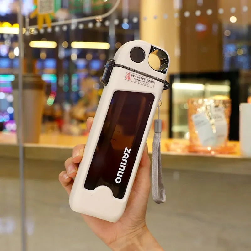 Reusable Sports Water Bottle with Straw & Lockable Lid