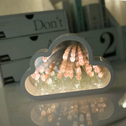 Floral Tulip Cloud Mirror Night Light