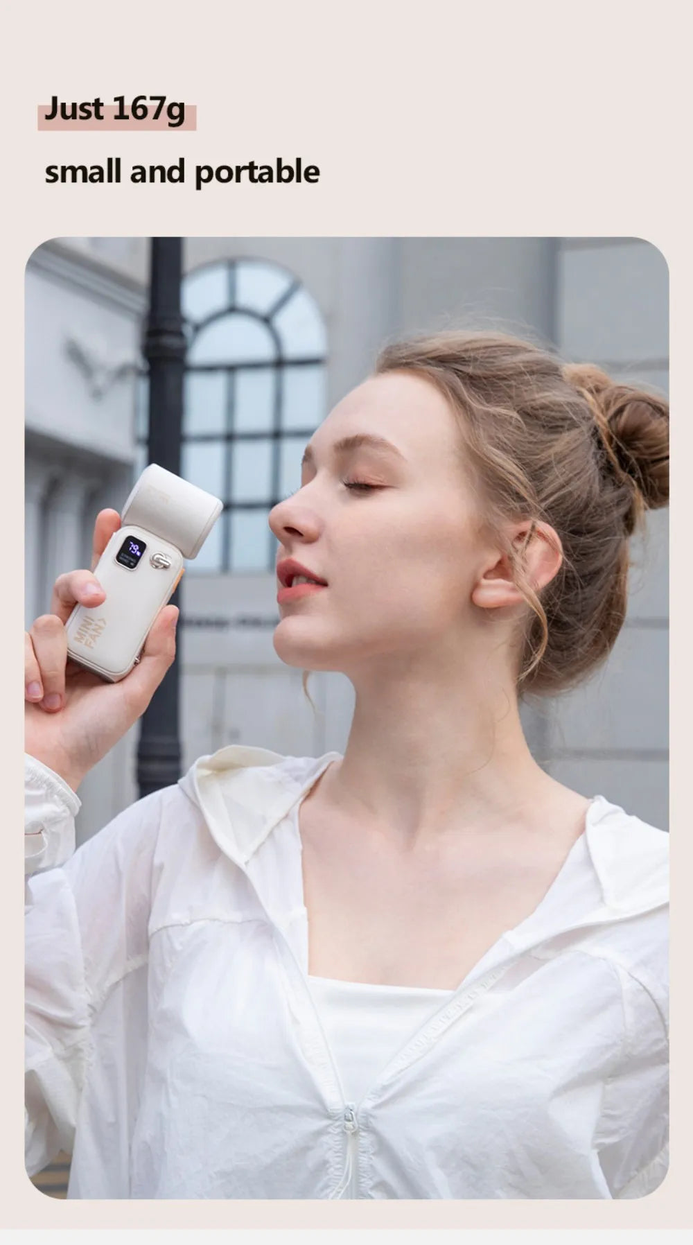 High-Speed Handheld Fan – 100-Level Cooling with Digital Display