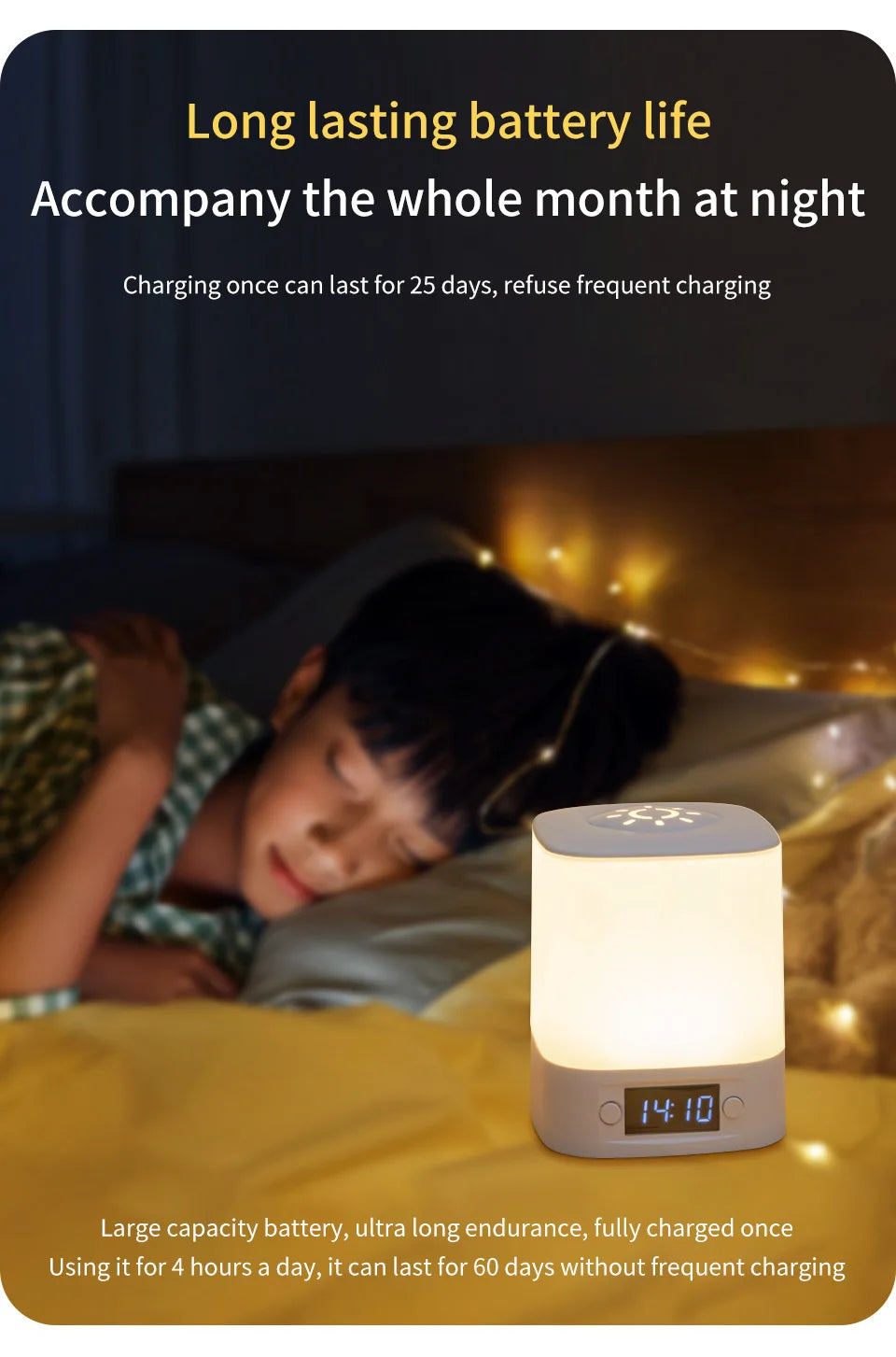 Rechargeable Clock Night Light